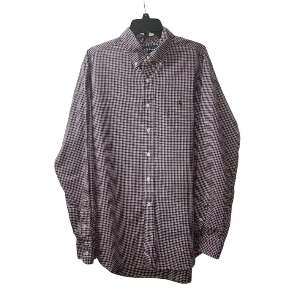 Ralph Lauren Gingham Checkered‎ Button Down Long Sleeve Shirt, Size?